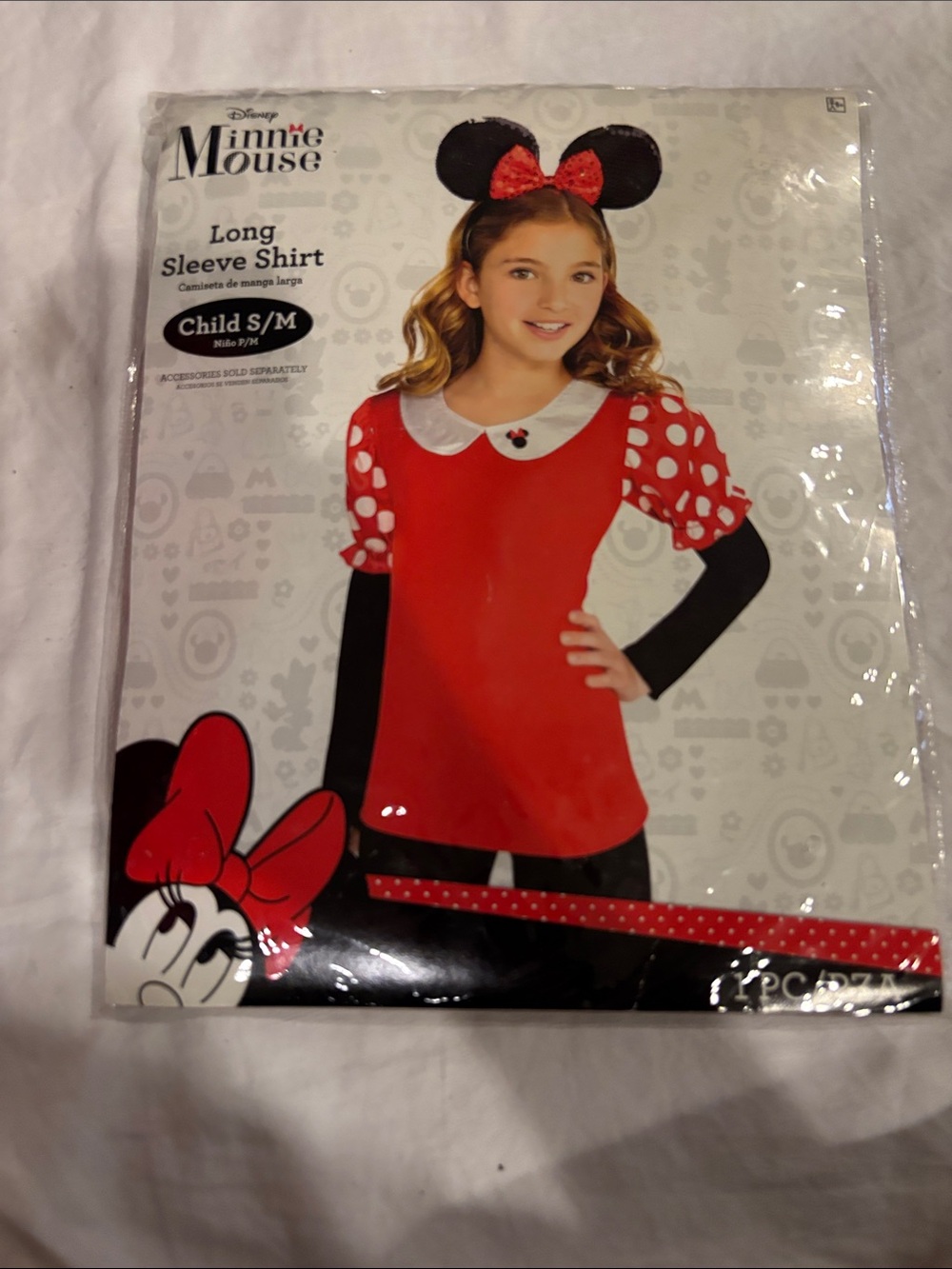Minnie Mouse Red Polka Dot Kids Disney long sleeve shirt,I added Tutu & Headband - Picture 4 of 5